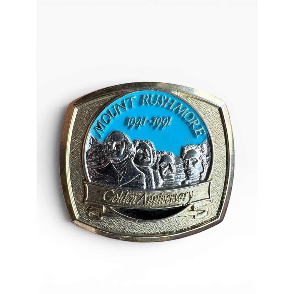 Fallen Leather Belt Mount Rushmore 1991 Golden Anniversary Buckle Ltd 00970 RARE - Picture 5 of 11